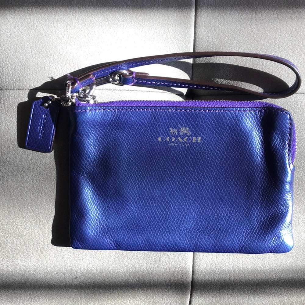 COACH Purple Leather Wristlet